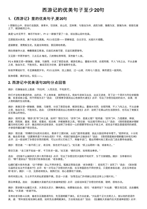 西游记的优美句子至少20句