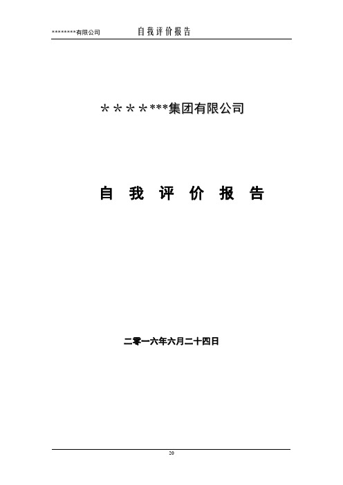 市长质量奖模板 公司自我评价报告新【精选文档】