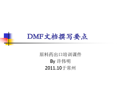 DMF文档撰写要点