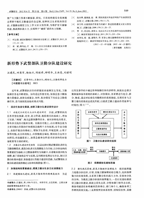 新形势下武警部队卫勤分队建设研究