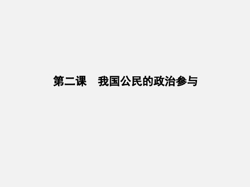 高考政治 一轮复习 第一单元 公民的政治生活 第二课 我国公民的政治参与 新人教必修2