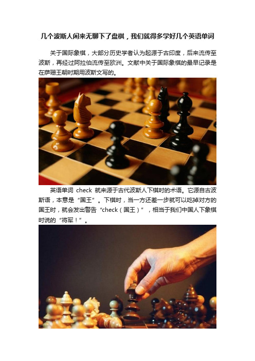 几个波斯人闲来无聊下了盘棋，我们就得多学好几个英语单词