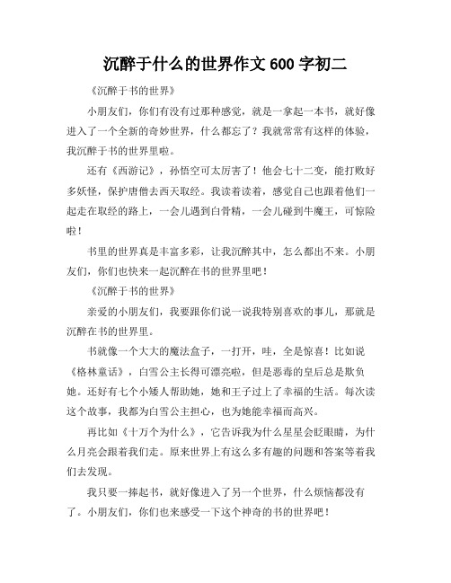 沉醉于什么的世界作文600字初二