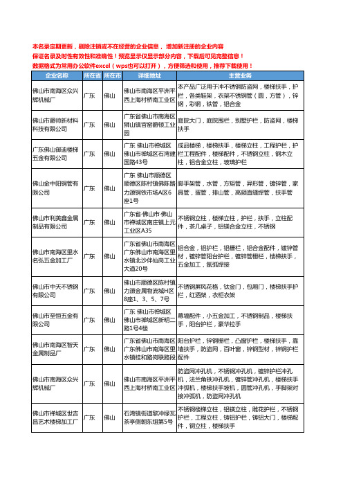 新版广东省佛山扶手护栏工商企业公司商家名录名单联系方式大全98家