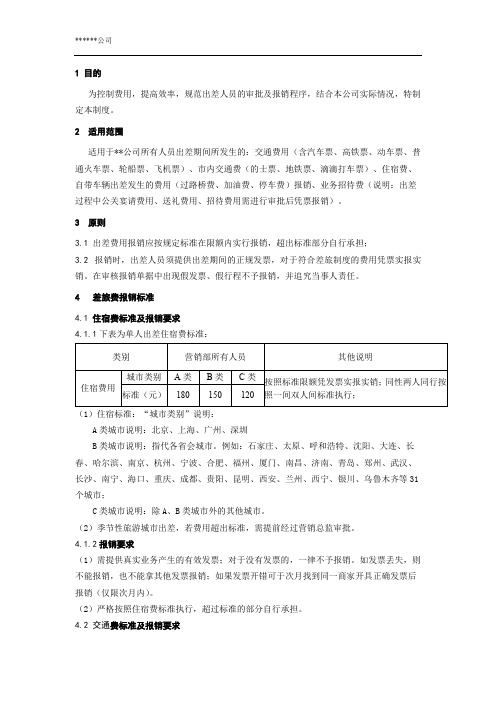 差旅费报销制度