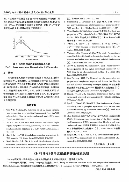 《材料导报》参考文献最新著录格式说明