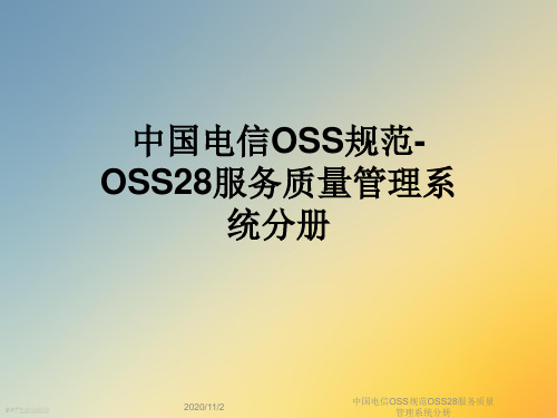 中国电信OSS规范OSS28服务质量管理系统分册