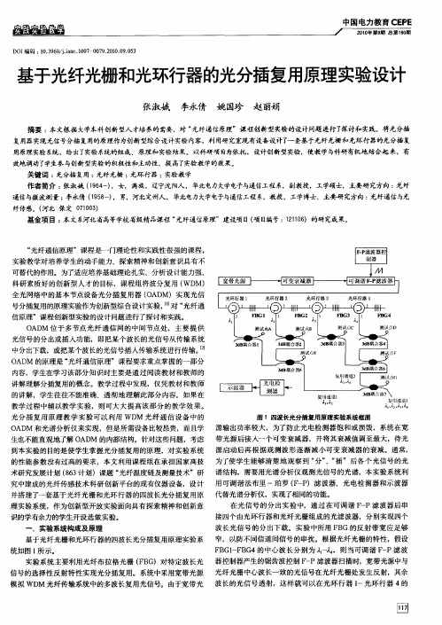 基于光纤光栅和光环行器的光分插复用原理实验设计