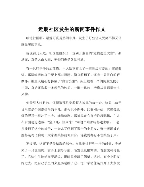 近期社区发生的新闻事件作文