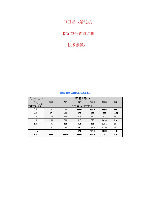 DTⅡTD75型带式输送机参数