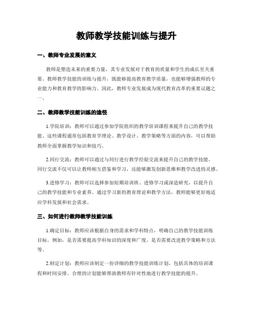 教师教学技能训练与提升