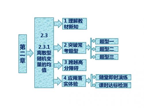 人教A版数学选修2-3全册课件:第二章 2.3 2.3.1 离散型随机变量的均值