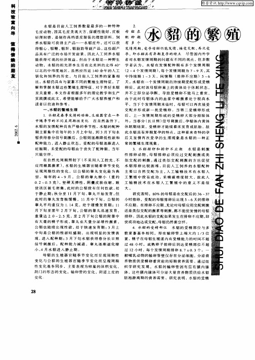 水貂的繁殖生理特性