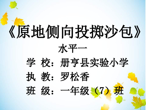 冀教版一至二年级体育与健康《投掷沙包》(一等奖课件)