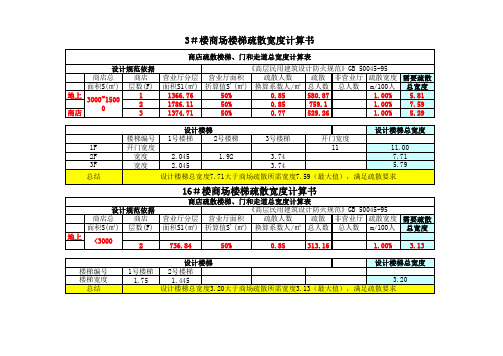 疏散楼梯计算