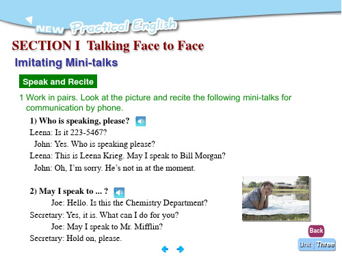 Unit 3 Communication by Phone