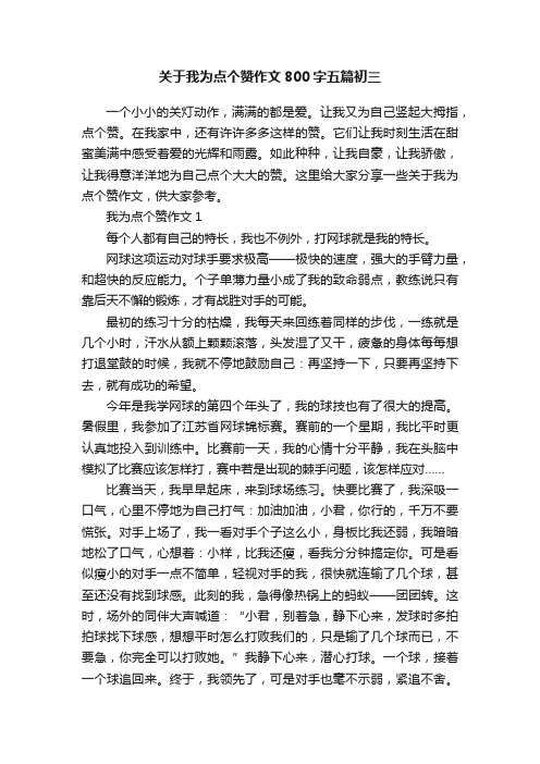 关于我为点个赞作文800字五篇初三