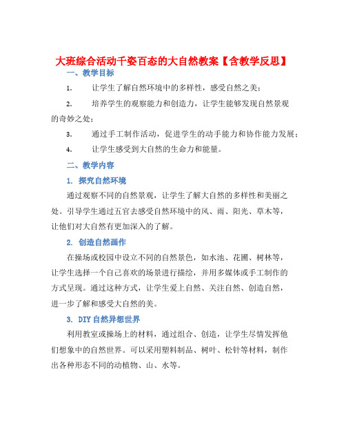 大班综合活动千姿百态的大自然教案【含教学反思】