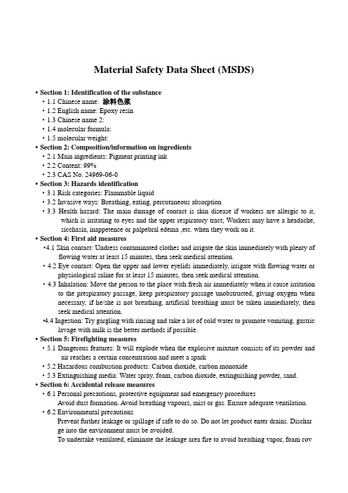 Material Safety Data Sheet (MSDS)