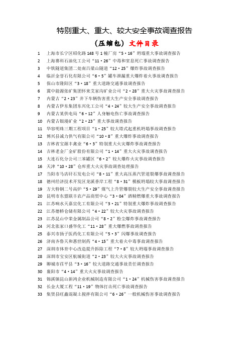 特别重大较大安全事故调查报告(33份已打包)