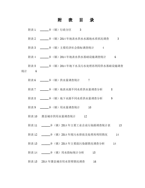 水资源规划调查表格