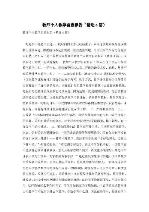 教师个人教学自查报告(精选4篇)