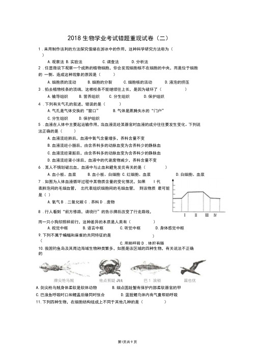 八年级生物会考复习易错题汇总及答案(2)