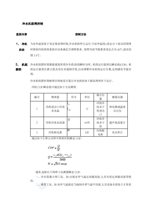 冷水机组节能方法