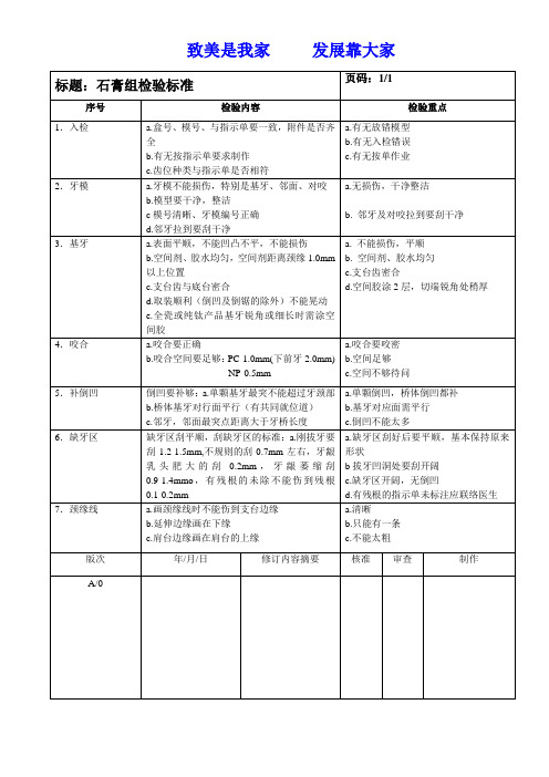 固定检验标准