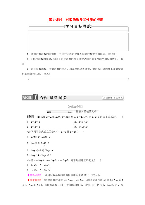 2018版高中数学 第二章 基本初等函数(Ⅰ)2.2.2 对数函数及其性质(第2课时)对数函数及其性