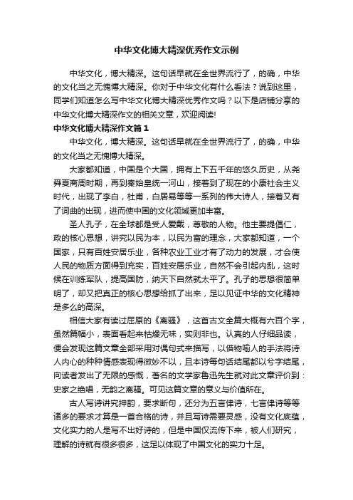 中华文化博大精深优秀作文示例