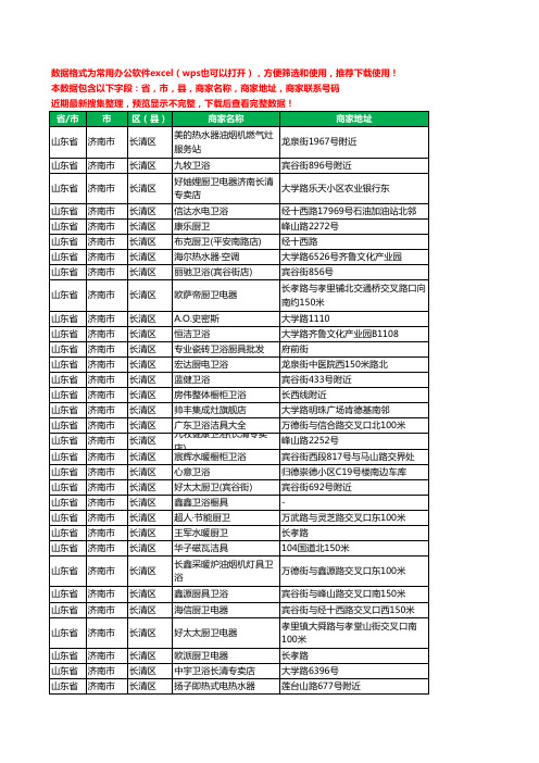 2020新版山东省济南市长清区卫浴工商企业公司商家名录名单黄页联系电话号码地址大全48家