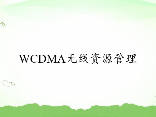 WCDMA无线资源管理