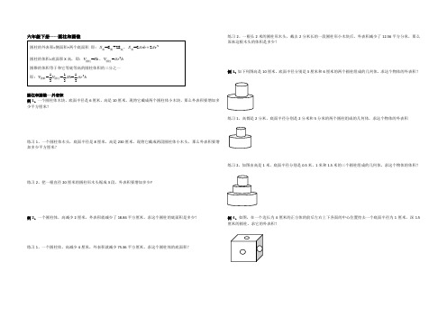 (完整版)六年级奥数培优----圆柱和圆锥表面积
