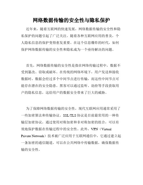 网络数据传输的安全性与隐私保护