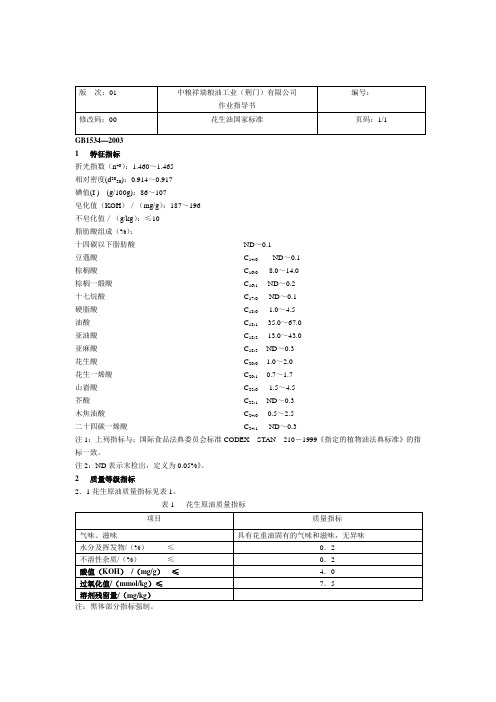 油脂国家标准