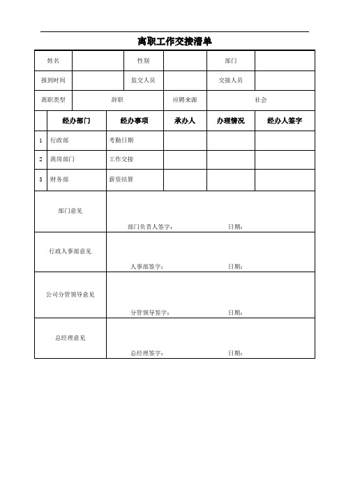 公司的员工离职类表格模版(2).doc