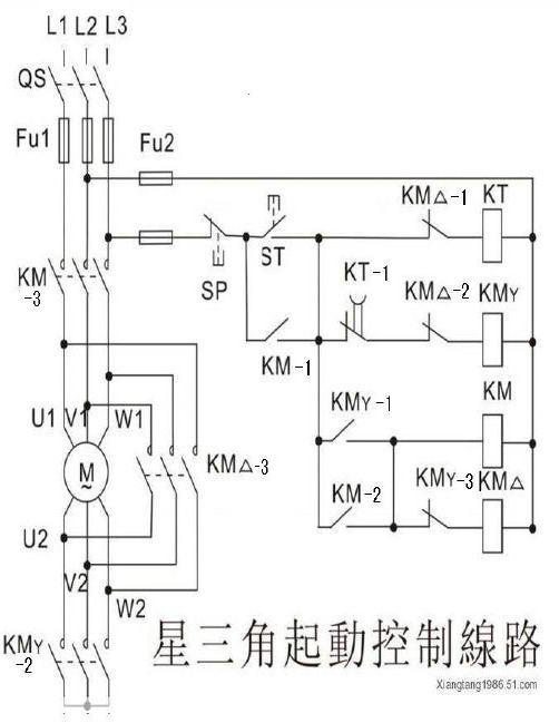 星三角启动接线图及工作原理