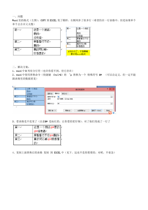 Word表格转Excel解决一格变多行的方法