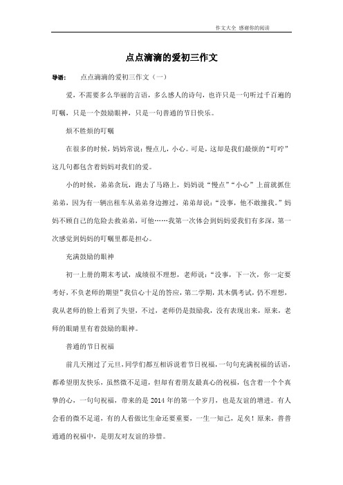 点点滴滴的爱初三作文