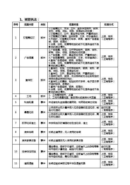 数字化城管巡查内容