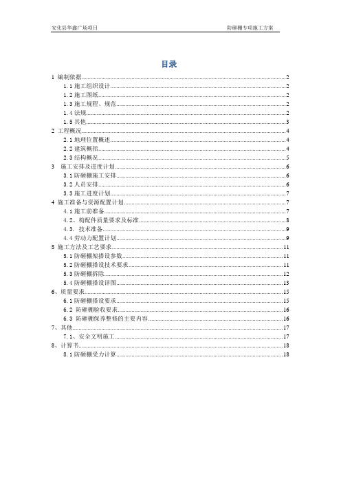 安华县华鑫广场项目防砸棚专项施工方案