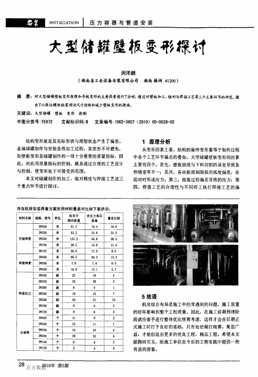 大型储罐壁板变形探讨