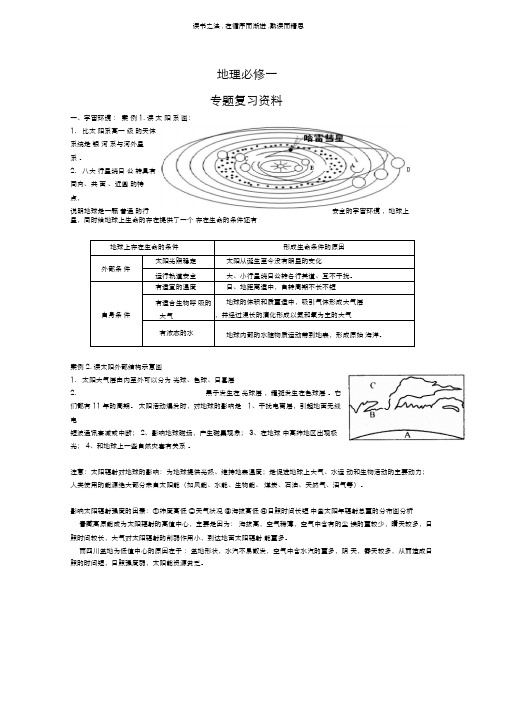 高一地理地理必修一复习资料