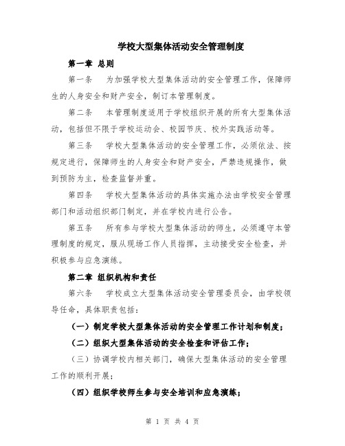 学校大型集体活动安全管理制度