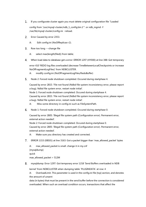 MySQL Cluster FAQ