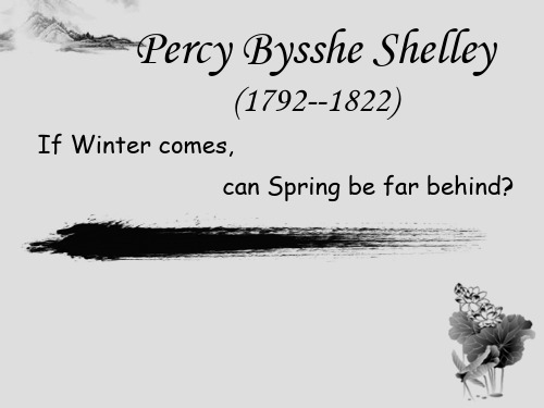 诗人雪莱介绍英文版Percy Bysshe Shelley