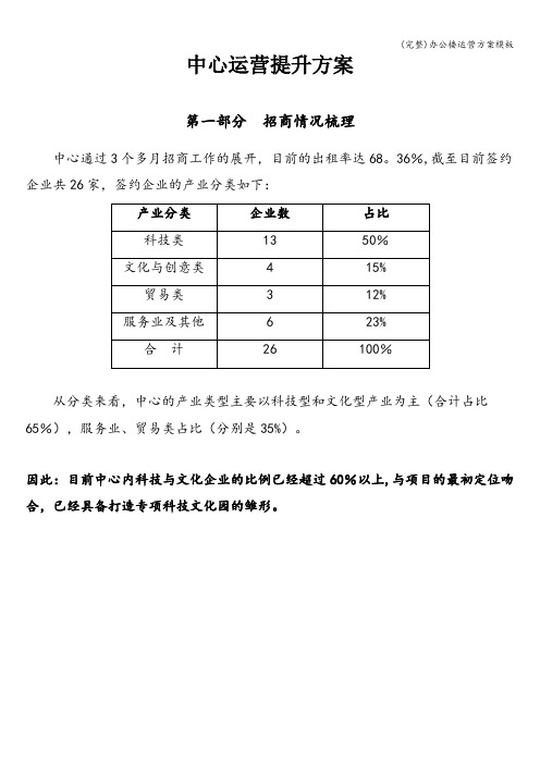 (完整)办公楼运营方案模板