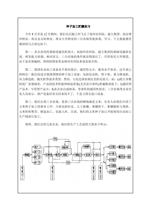 种子加工贮藏实习