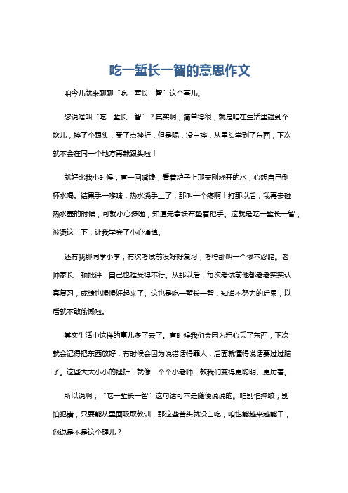 吃一堑长一智的意思作文